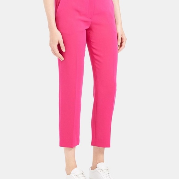 Theory hot pink cropped trousers - Picture 1 of 8